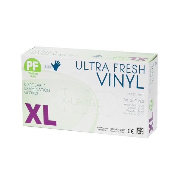 Vinyl Gloves Blue - Powder Free 